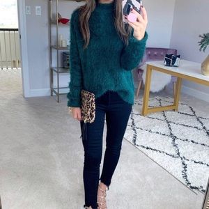 A New Day teal fluffy sweater size small